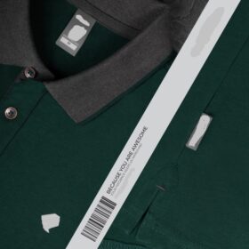 Single Jersey Knitted Cotton Polo - Green - Image 2
