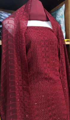 jorjet sequence with embroidery three-piece - Image 3