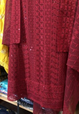 jorjet sequence with embroidery three-piece - Image 4