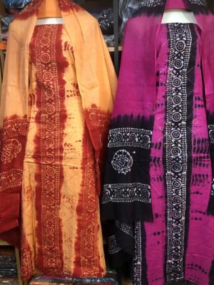 Bali Batik Full Body Sequence Work Three-Piece | Premium Embroidered Batik Dress | RR Fashion World - Image 2