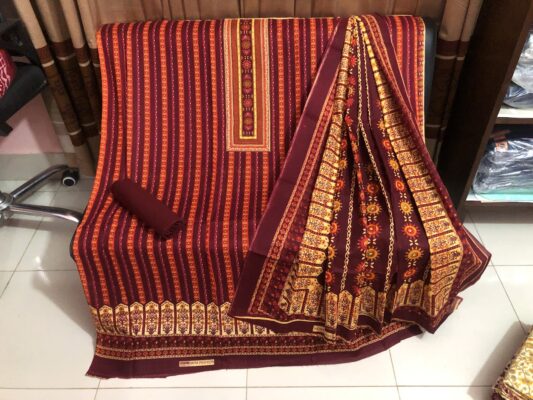 Jaypuri Bouquties Three-Piece | Premium Jaypuri Cotton Boutique Dress | Elegant Printed Collection | RR Fashion World - Image 4