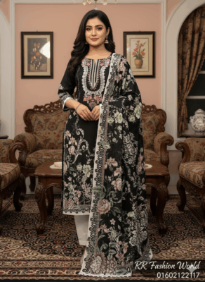 Jade Bliss Lawn Digital Printed Dress | Premium Digital Print Lawn Three Piece | RR Fashion World