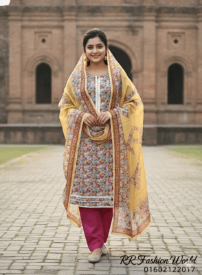 🎀 Dubai Cotton Three Piece – Premium Quality Collection