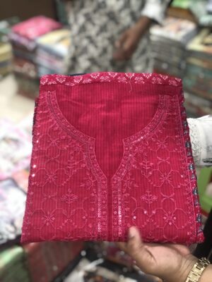 Bin Saeed Embroidery with Sequence Work Dress | Premium Embroidered & Sequenced Lawn Three Piece | RR Fashion World - Image 2