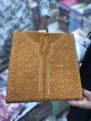 Bin Saeed Embroidery with Sequence Work Dress | Premium Embroidered & Sequenced Lawn Three Piece | RR Fashion World - Image 3