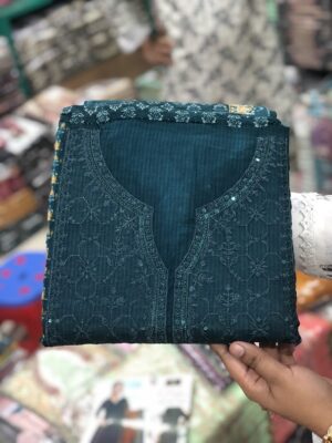 Bin Saeed Embroidery with Sequence Work Dress | Premium Embroidered & Sequenced Lawn Three Piece | RR Fashion World - Image 4