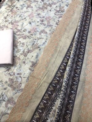 Luxury Cotton Embroidery Work Three-Piece - Image 3