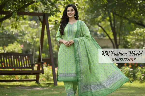 Bomby Joypuri Three-Piece | Premium Bomby Cotton Joypuri Print Dress | Soft & Stylish Women’s Collection | RR Fashion World - Image 10