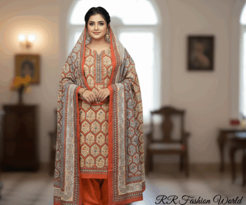 Fine Cotton Three-Piece | Premium Soft Cotton Dress for Women | Lightweight & Comfortable | RR Fashion World