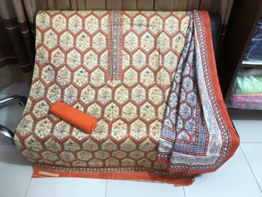 Fine Cotton Three-Piece | Premium Soft Cotton Dress for Women | Lightweight & Comfortable | RR Fashion World - Image 3