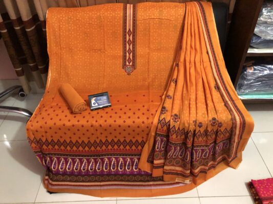 Jaypuri Bouquties Three-Piece | Premium Jaypuri Cotton Boutique Dress | Elegant Printed Collection | RR Fashion World - Image 9