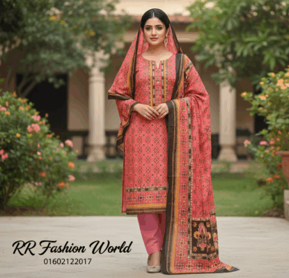 Bomby Joypuri Three-Piece | Premium Bomby Cotton Joypuri Print Dress | Soft & Stylish Women’s Collection | RR Fashion World - Image 6
