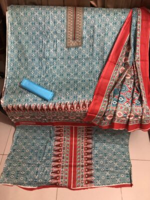 Fine Cotton Three-Piece | Premium Soft Cotton Dress for Women | Lightweight & Comfortable | RR Fashion World - Image 5