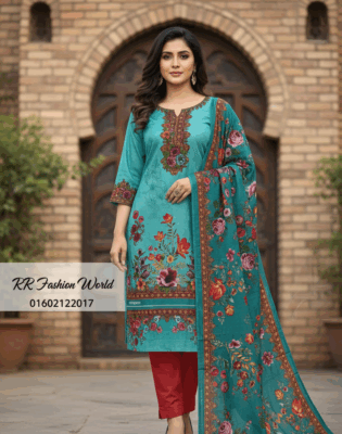 Deshi Lawn Three-Piece | Soft & Premium Lawn Dress for Women | Comfortable Daily Wear Collection | RR Fashion World