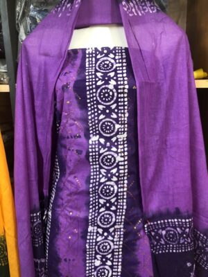 Bali Batik Full Body Sequence Work Three-Piece | Premium Embroidered Batik Dress | RR Fashion World - Image 4