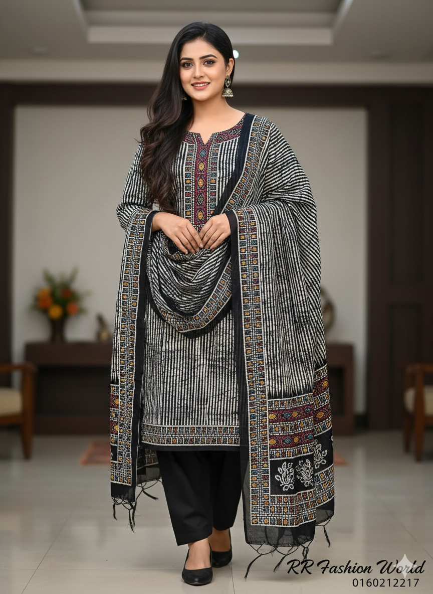 Karishma Cotton Print Dress | Premium Soft Cotton Three Piece for Women ...