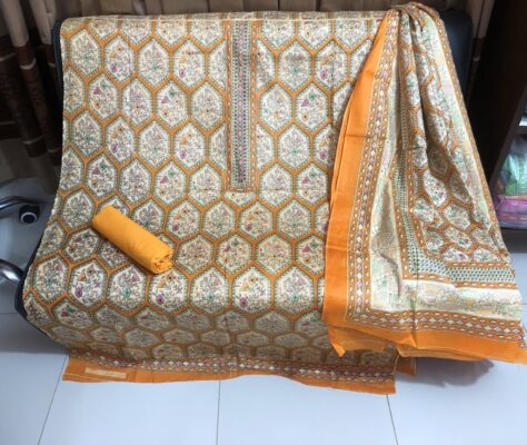 Fine Cotton Three-Piece | Premium Soft Cotton Dress for Women | Lightweight & Comfortable | RR Fashion World - Image 6