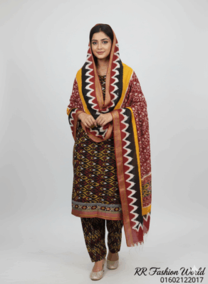 Peyani Cotton Katan Pair Three-Piece | Premium Cotton Katan Dress | Elegant Party & Daily Wear | RR Fashion World - Image 3