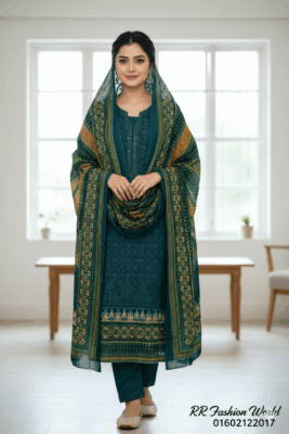 Bin Saeed Embroidery with Sequence Work Dress | Premium Embroidered & Sequenced Lawn Three Piece | RR Fashion World - Image 6