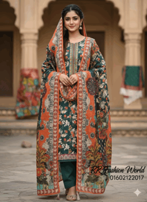 🎀 Vinay Premium Cotton Lawn Dress – Soft & Stylish Three-Piece Collection