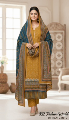 Bin Saeed Embroidery with Sequence Work Dress | Premium Embroidered & Sequenced Lawn Three Piece | RR Fashion World - Image 5