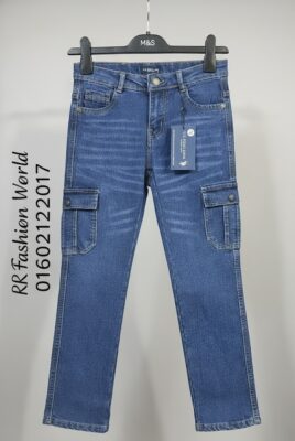 Denim Cargo Pants for Kids (4–16 Years) | Trendy & Durable Kids Wear in Bangladesh