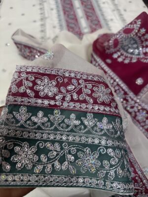 Star Georgette Most Demanding White Color Gorgeous Dress for Women - Image 7