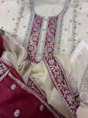 Star Georgette Most Demanding White Color Gorgeous Dress for Women - Image 5