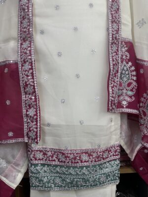 Star Georgette Most Demanding White Color Gorgeous Dress for Women - Image 8